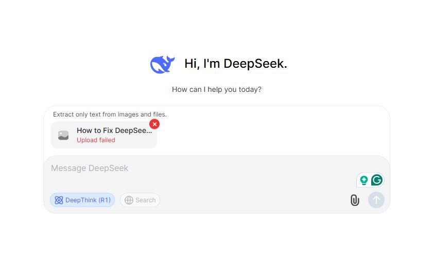 DeepSeek Image Upload Failed