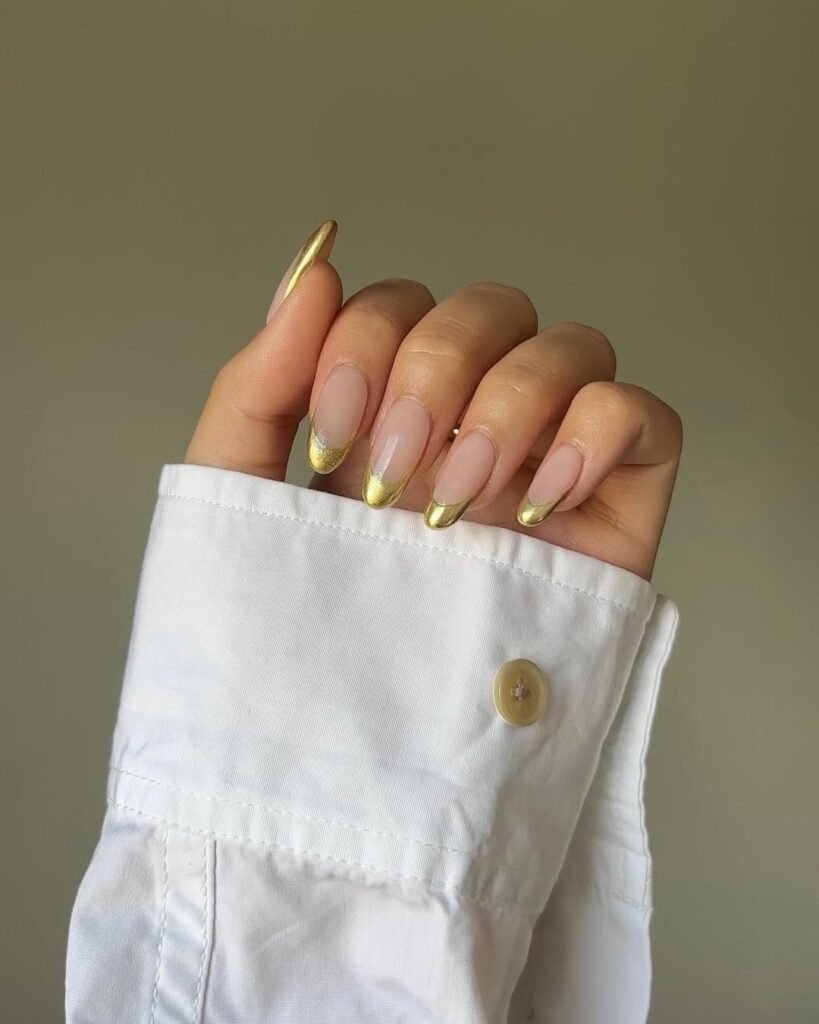 Chrome Holiday French Tips