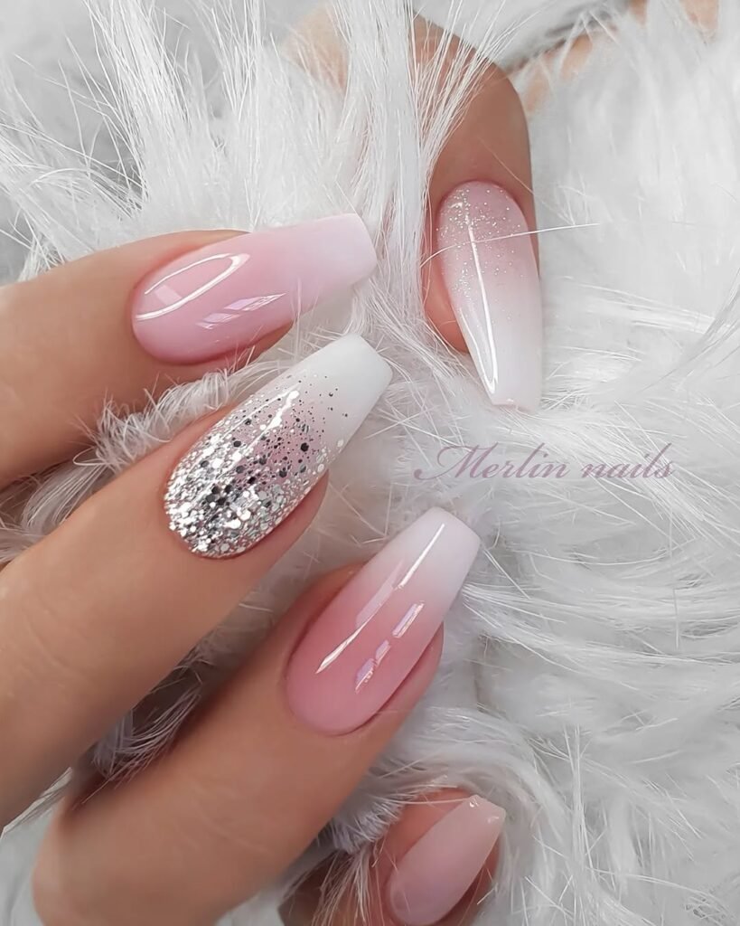 Milky White & Nude Summer Nails