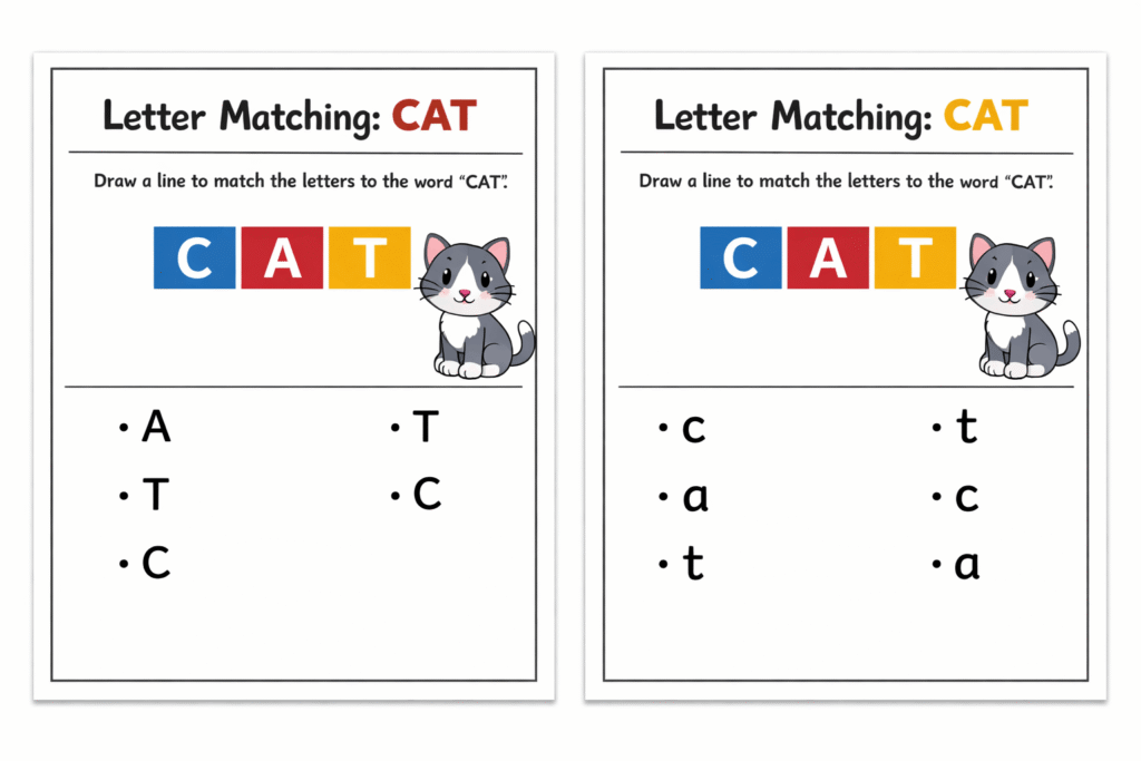 Letter Matching Worksheets