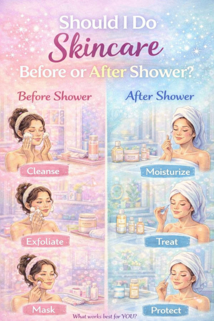 Should I do skincare before or after a shower