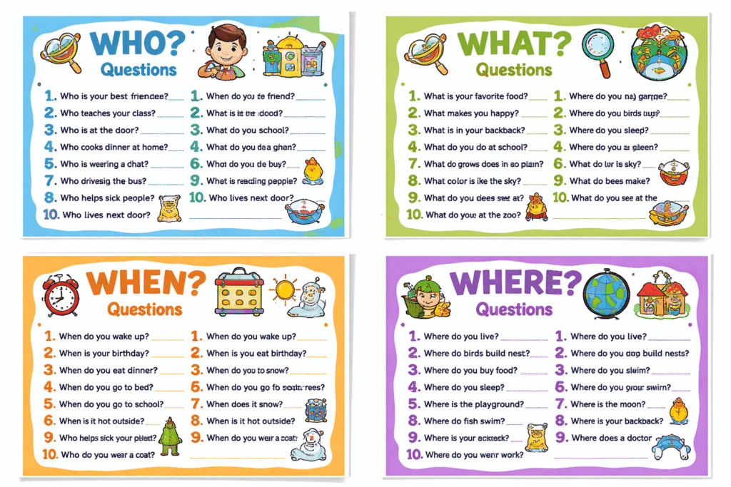 WH-Questions Worksheets