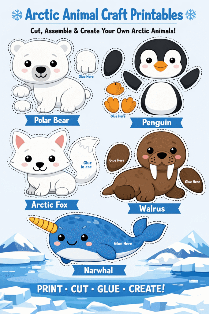 Arctic Animal Craft Printables