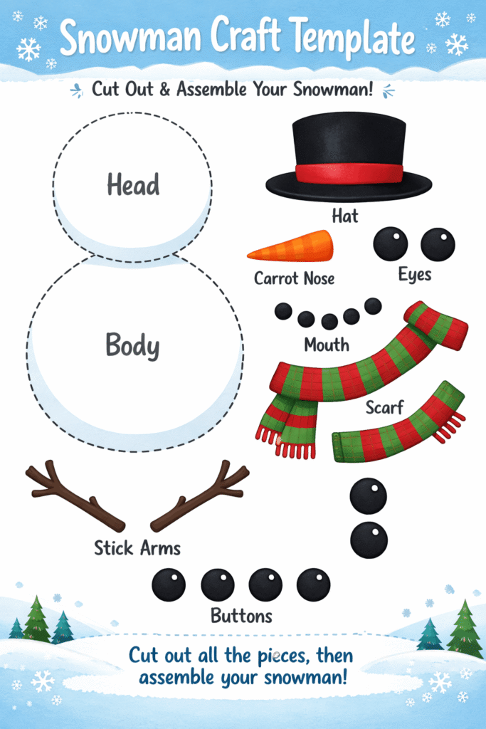 Printable Snowman Craft Template