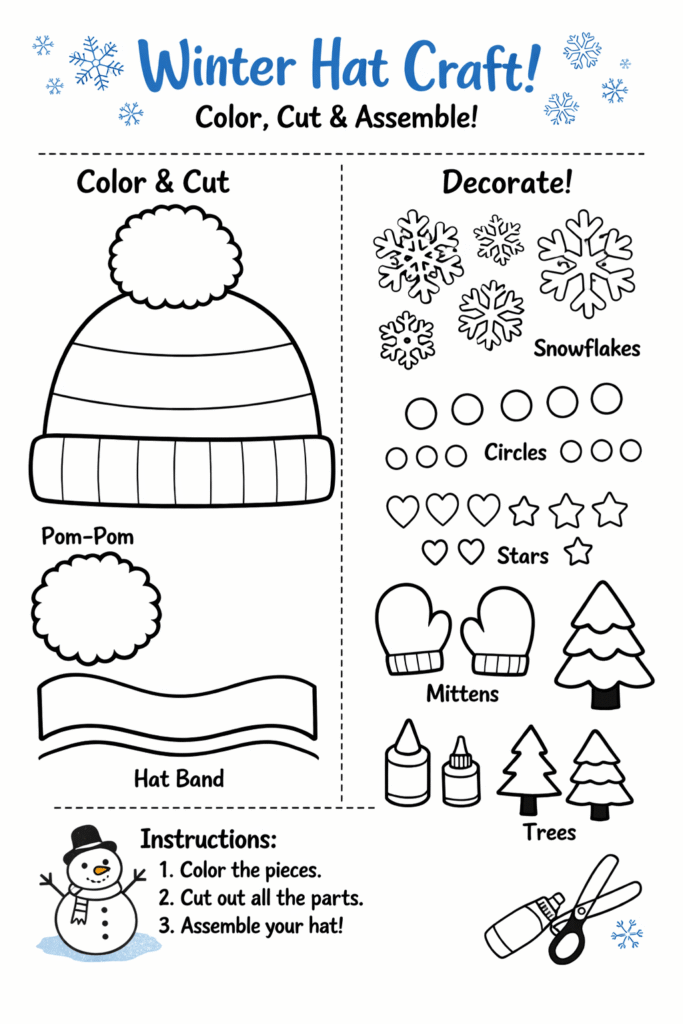 Printable Winter Hat Craft