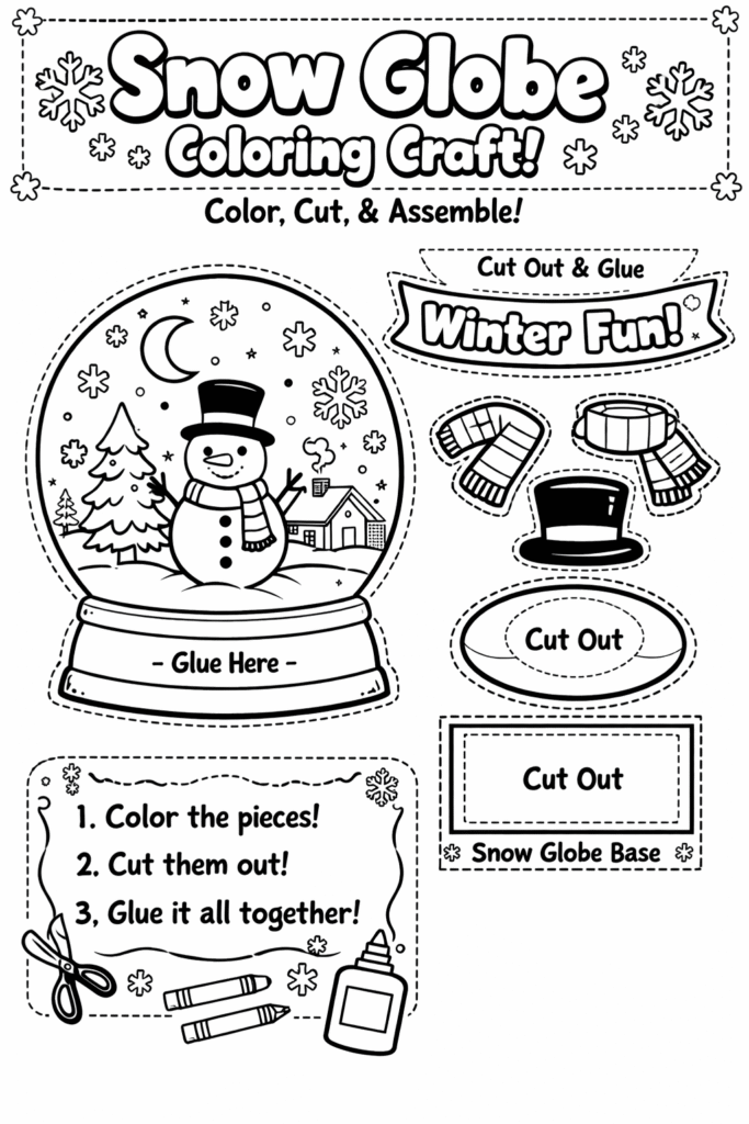 Snow Globe Coloring Craft